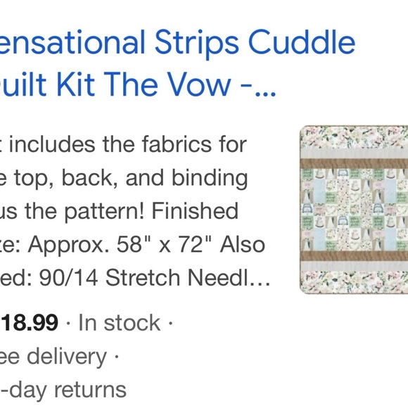 Cuddle Strips Quilt Front Strips NWOT Tags - Picture 5 of 5